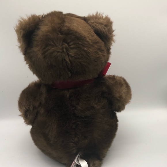 GUND Brown Teddy Bear Plush Red Star Ring Jewelry Holder - Picture 4 of 6